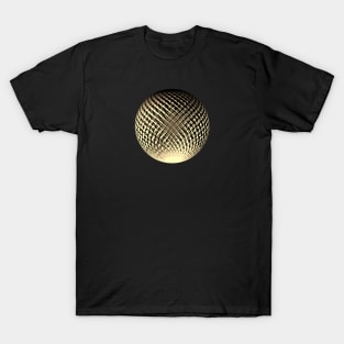 Gold shining sphere in 3d optic T-Shirt